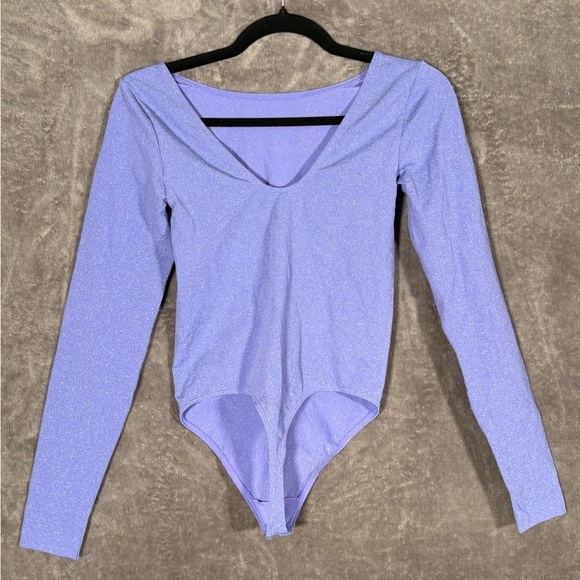 NWT Wolford Shimmer Bodysuit Ultra Violet Light Aqua Size M - Picture 4 of 6